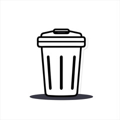 Simple Rubbish Bin Label Design for Sticker