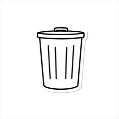 Trash Can Symbol Sticker, Rubbish Bin Icon