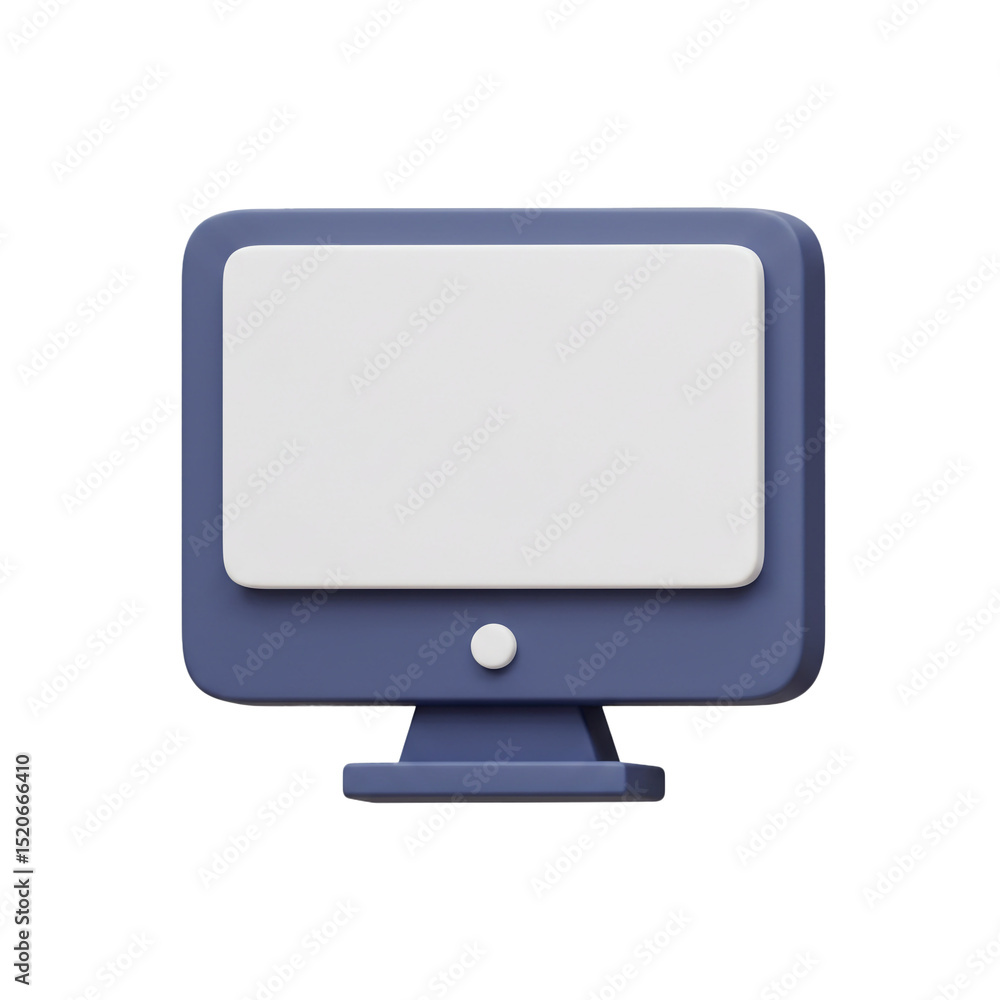 Poster 3d rendered computer monitor icon, perfect for technology, web, and digital design usage