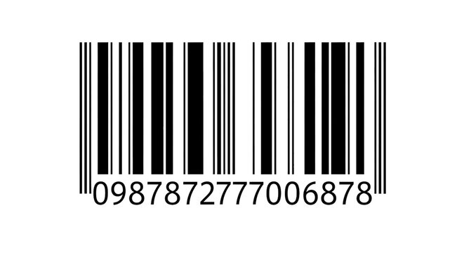 Simple Barcode Illustration on Black Background for Product Identification and Inventory Management in Retail and Supply Chain Operations