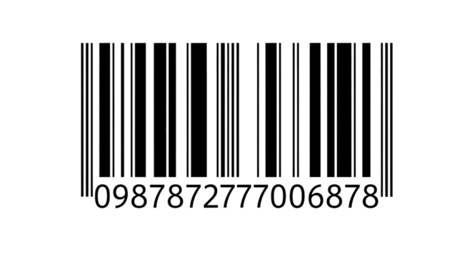 Simple Barcode Illustration on Black Background for Product Identification and Inventory Management in Retail and Supply Chain Operations