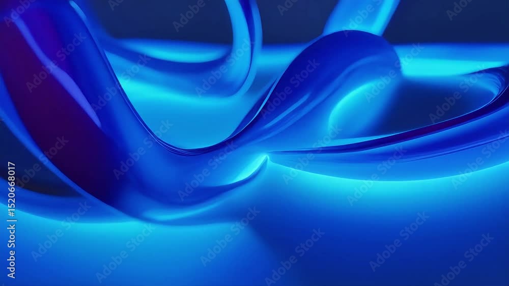 Poster abstract blue liquid forms flowing dynamically