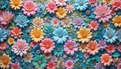 Beautiful 3d floral pattern background