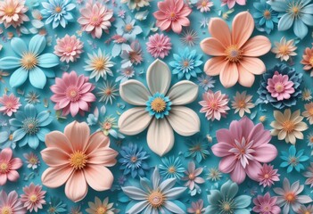 Beautiful 3d floral pattern background