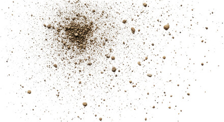 Scattered Brown Powder on White Surface with Black Background Abstract Makeup Texture Cosmetic Product Beauty Concept