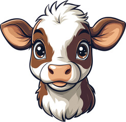 Playful Cow Drawing in Clean Style