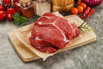Raw beef meat piece for cooking