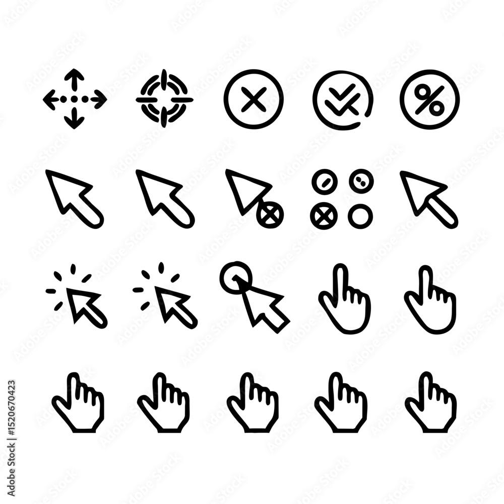 Poster a collection of vector web icons and symbols for business, internet, and communication interface des