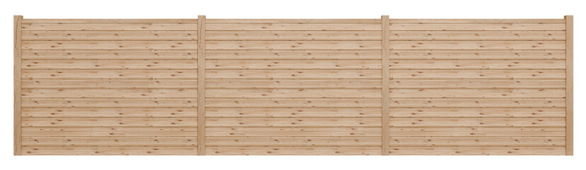Naklejka premium Modern Timber Boundary: This image features a contemporary wooden fence design with numerous parallel horizontal planks, creating a clean and continuous barrier.