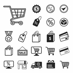 E-commerce & Online Shopping Icons – Black Vector Pack
