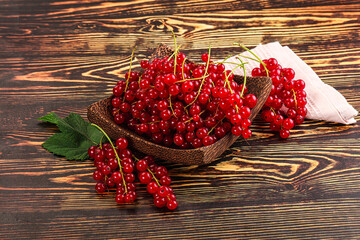 Ripe and juicy red currants berry