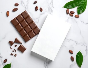 Chocolate bar on marble
