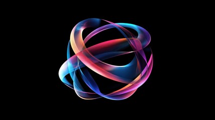 Abstract swirling sphere of vibrant colors