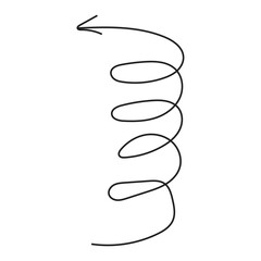 Handdrawn spiral and straight Red arrows. Black curve, zig zag and straight doodle arrows. Freehand pointers, map indicators. pastel pencil, chalk. vector illustration