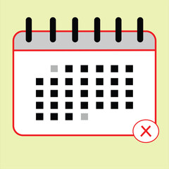 Colorful Calendar icon. Highlighted day on the calendar. Flat vector illustration for copy space.