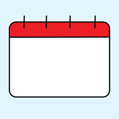 Colorful Calendar icon. Highlighted day on the calendar. Flat vector illustration for copy space.