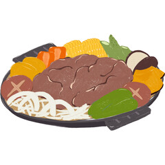 手描きイラスト　ジンギスカン