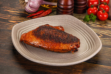 Roasted duck breast in cherry