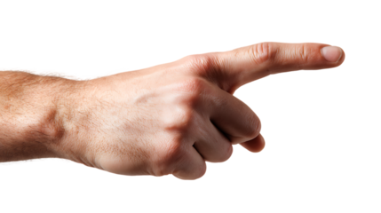 Hand Pointing Finger Direction Isolated on Transparent Background High Resolution PNG