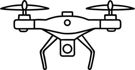 Drone Vector Icon with Camera and Propellers.