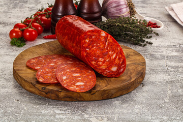Italian Chorizo sausage with slices