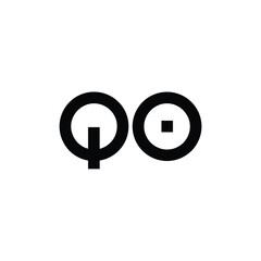 QO monogram logo design letter text name symbol monochrome logotype alphabet character simple logo