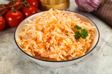 Homemade Fermented pickled cabbage sauerkraut