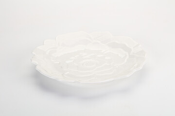 White ceramic empty plate dishware