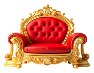 Luxurious Red and Gold Throne