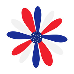 Patriotic Red White and Blue Flower with Star Center Celebrating American Independence and National Pride