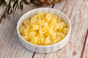 Dry yellow sweet pineapple candy