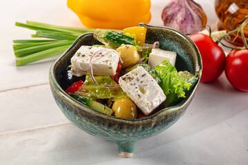 Greek salad with feta cheese