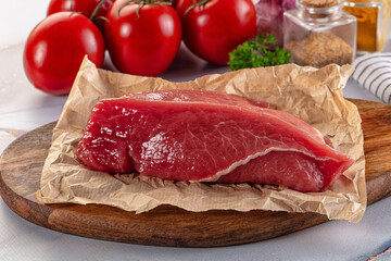 Raw beef meat fillet piece