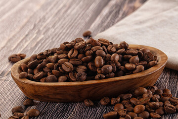 Roasted brown araboca coffee beans
