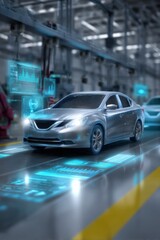 Fototapeta premium Exploring the Innovative Future of Robotics in Automotive Manufacturing and Production Efficiency