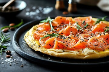 Enjoy Delicious Smoked Food Flatbread with Fresh Rosemary and Aromatic Sprinkling