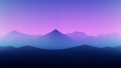 Serene Purple and Blue Mountain Range at Sunset A Breathtaking View of Nature's Beauty