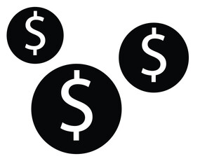 dollar icon vector black dollar sign symbol money currency finance graphic vector simple minimalist