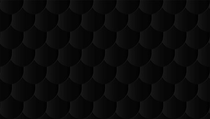 A dark monochrome background featuring a repeating pattern of rounded overlapping shapes in a seamless style
