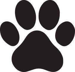 Dog or cat paw print flat icon for animal apps and websites