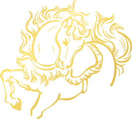 年賀　年賀状　2026　令和八年　午年　馬年　馬　うま年　墨絵　水墨画　版画　日本画　イラスト素材