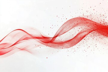 red wave abstract background and red splatters, abstract illustration