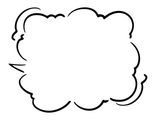 シンプルなペンの手書き吹き出し ベクター黒