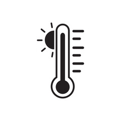 Thermometer heat stencil icon silhouette vector illustration. Thermometer icon. eps10