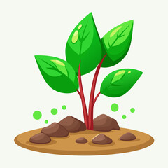 green tree with roots