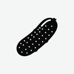 Download a clean and detailed cucumber vector silhouette. Perfect for farm logos, organic food packaging, botanical illustrations, garden designs, and healthy eating graphics. Scalable and easy to use