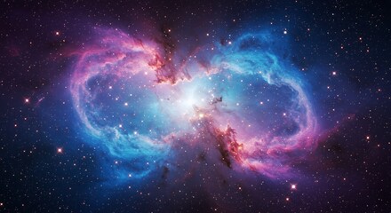 Vibrant Nebula with Stars in Outer Space Cosmos