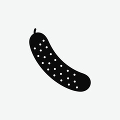 Download a clean and detailed cucumber vector silhouette. Perfect for farm logos, organic food packaging, botanical illustrations, garden designs, and healthy eating graphics. Scalable and easy to use