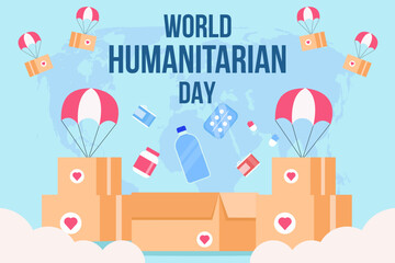 world humanitarian day background illustration flat design