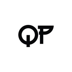 Obraz premium QP monogram logo design letter text name symbol monochrome logotype alphabet character simple logo